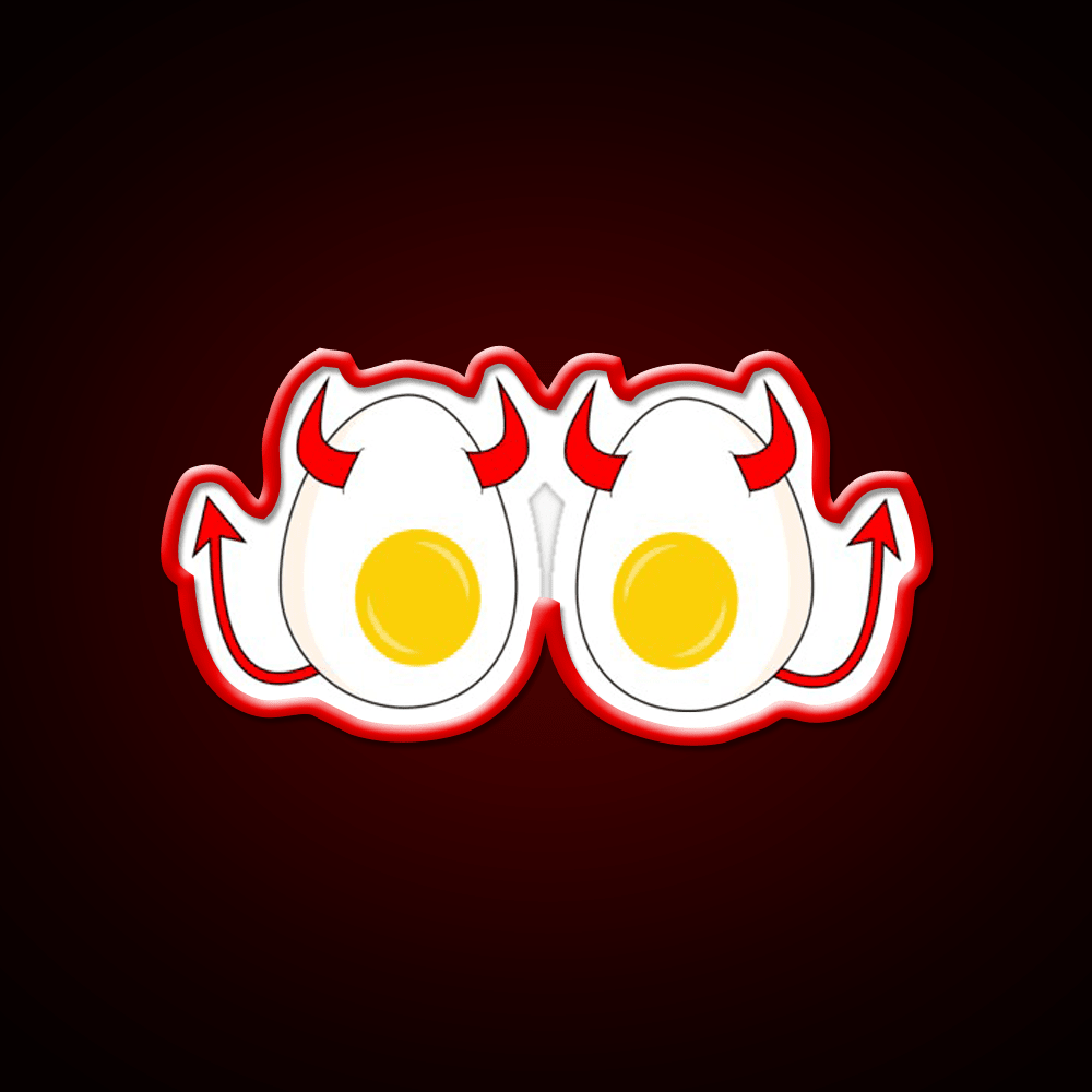 Funny Cartoon Deviled Eggs Snack Food Led Neon Sign Rgb Color - Shineneon