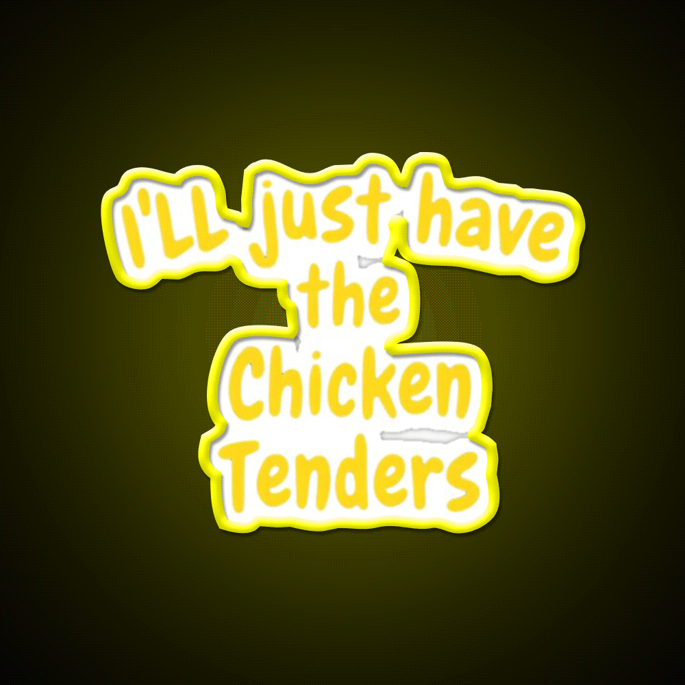 Funny Chicken Tenders Foodie Fast Food Led Neon Sign For Burger Place Rgb Color - Custom LED neon sign front view