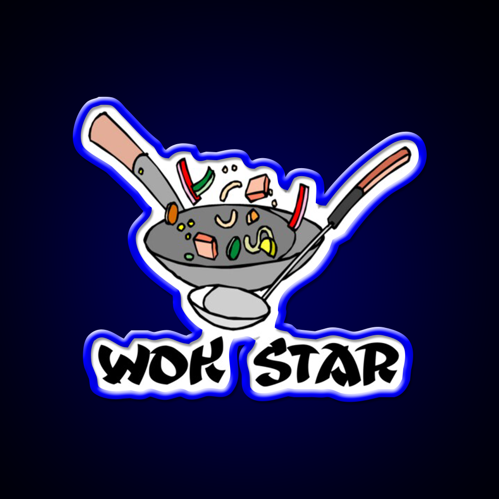 Funny Chinese Food Shirt Wok Shirt Wok Star Led Neon Sign Chinese Food Rgb Color