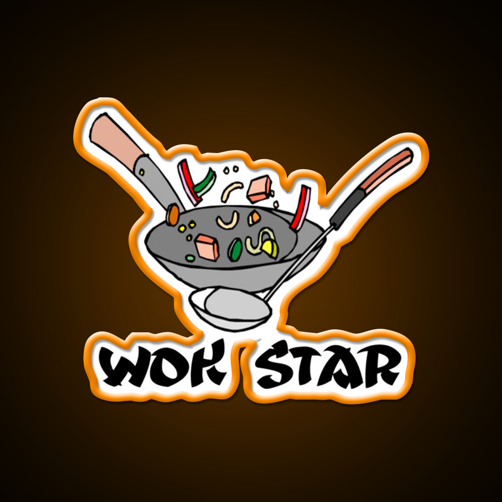 Funny Chinese Food Shirt Wok Shirt Wok Star Led Neon Sign Chinese Food Rgb Color