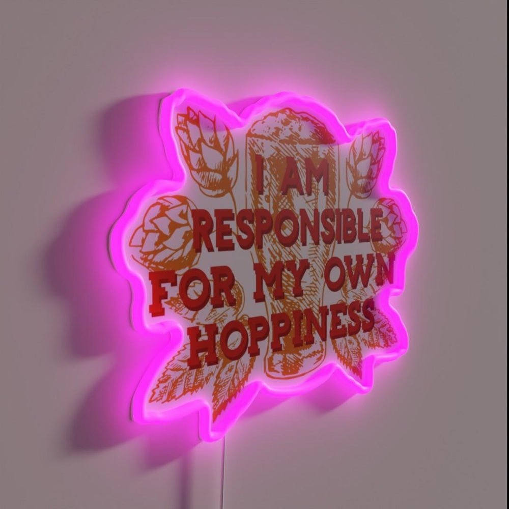 Funny Craft Beer Home Brewer Hoppiness Rgb Led Neon Sign - Shineneon