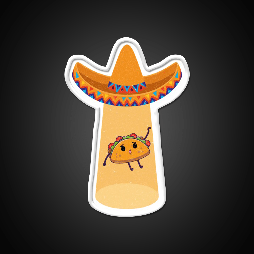 Funny Cute Tacos Extraterrestrial Abduction Taco Led Neon Sign Rgb Color - Shineneon