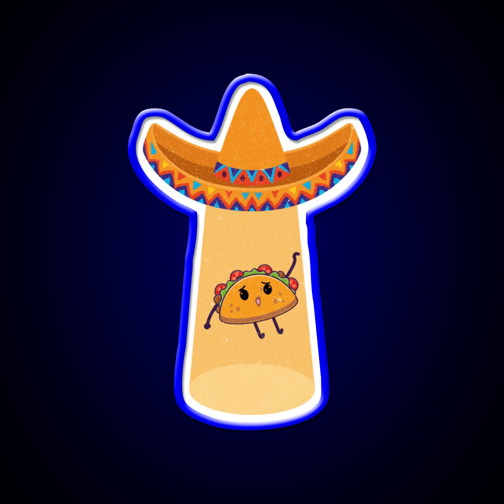 Funny Cute Tacos Extraterrestrial Abduction Taco Led Neon Sign Rgb Color - Shineneon