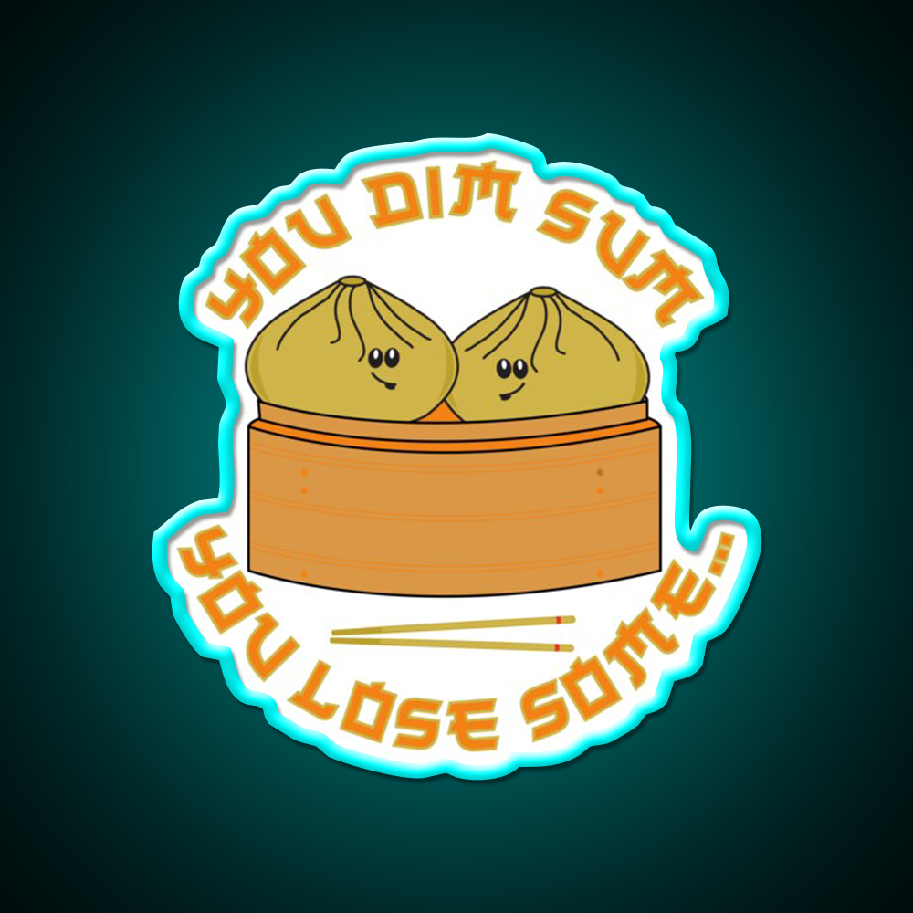 Funny Dim Sum Dumplings Food Pun Led Neon Sign Chinese Food Rgb Color