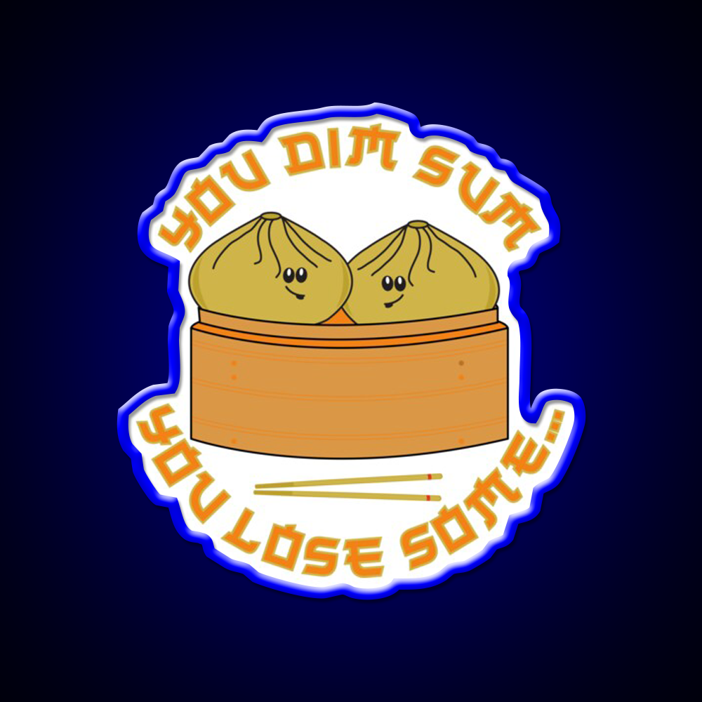 Funny Dim Sum Dumplings Food Pun Led Neon Sign Chinese Food Rgb Color