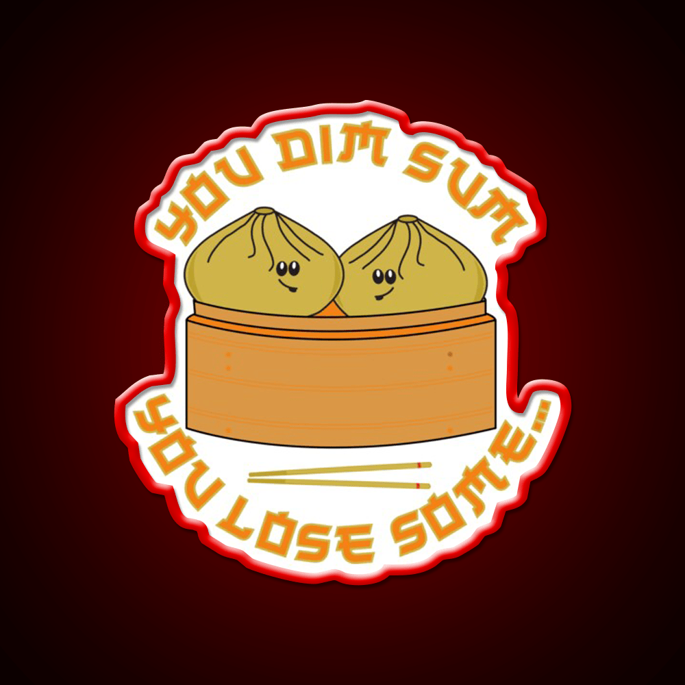 Funny Dim Sum Dumplings Food Pun Led Neon Sign Chinese Food Rgb Color - Shineneon