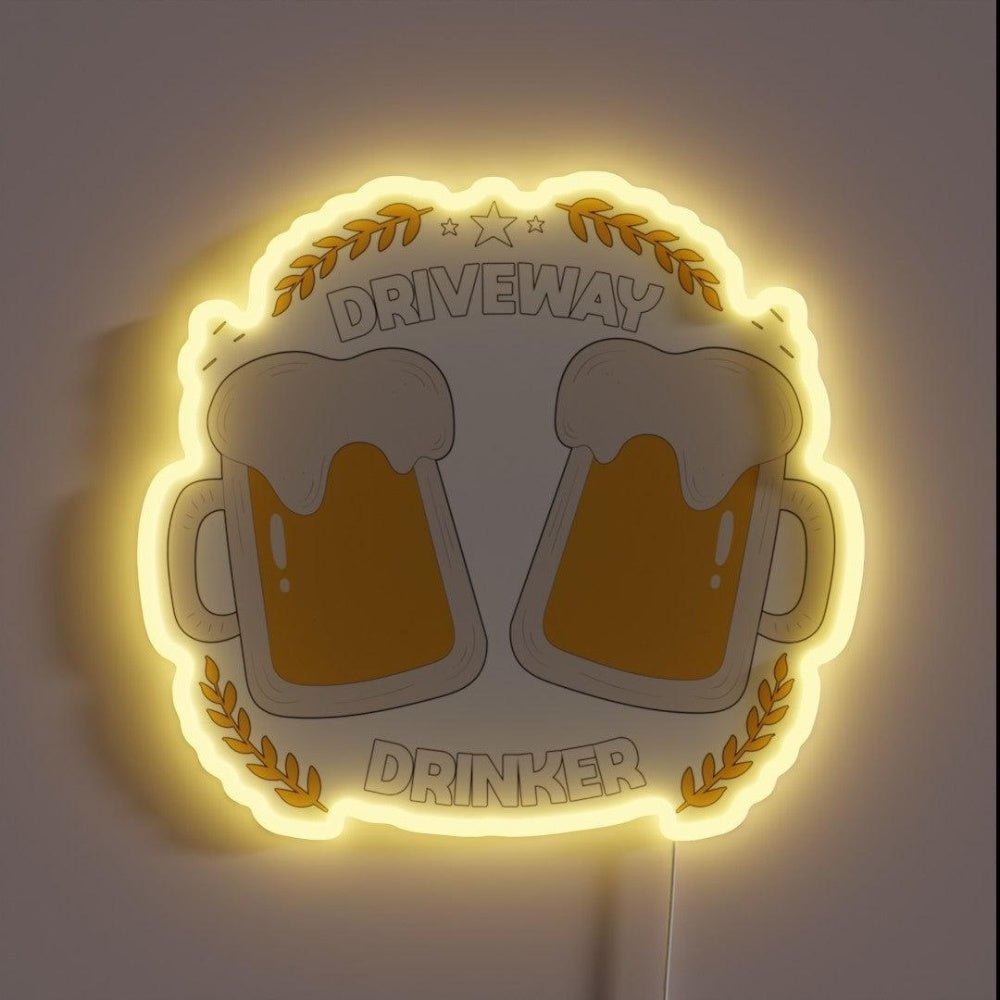 Funny Driveway Drinker Meme 2020 Drinking Lover Rgb Led Neon Sign - Shineneon
