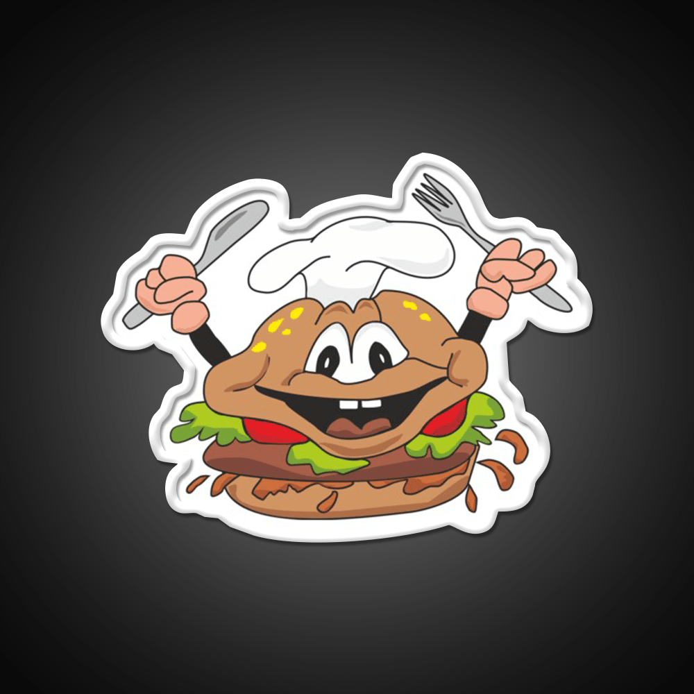 Funny Hamburger Fast Food Led Neon Sign For Burger Place Rgb Color - Shineneon