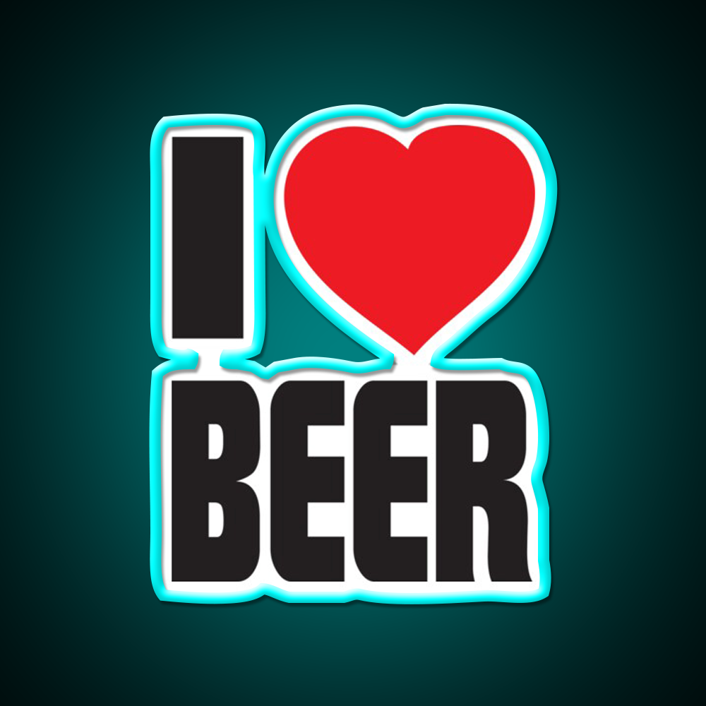 Funny I Love Beer Bar Decor Led Neon Sign Rgb Color - Size and dimension reference