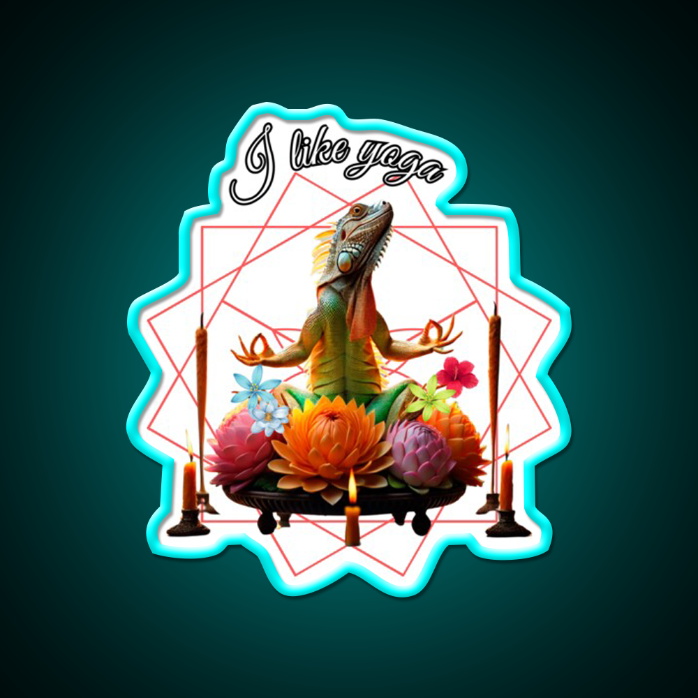 Funny Iguana Kundalini Yoga Led Neon Sign Rgb Color