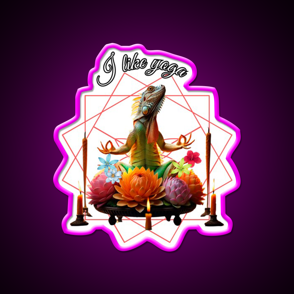 Funny Iguana Kundalini Yoga Led Neon Sign Rgb Color