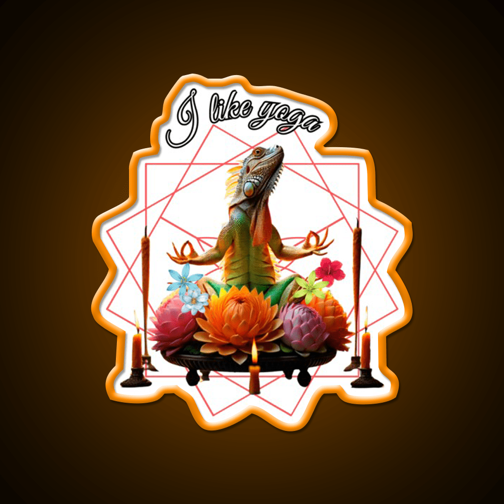 Funny Iguana Kundalini Yoga Led Neon Sign Rgb Color - Shineneon