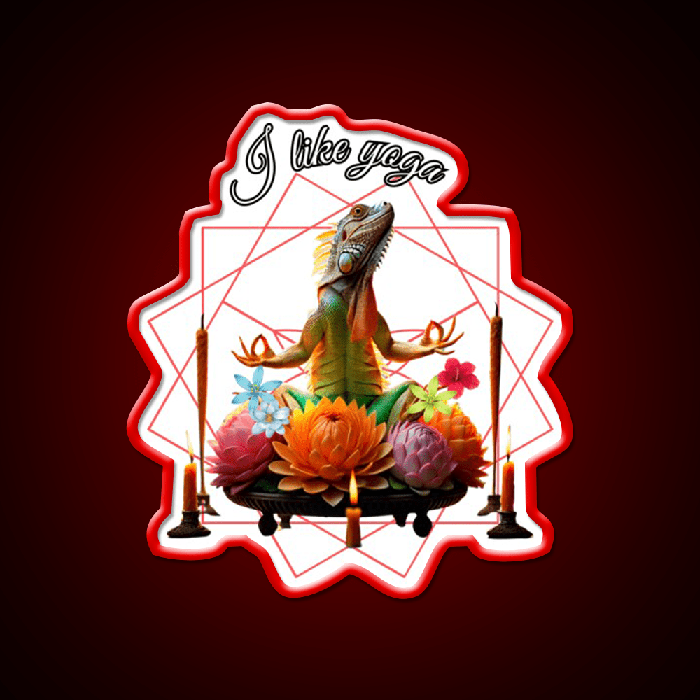 Funny Iguana Kundalini Yoga Led Neon Sign Rgb Color - Shineneon