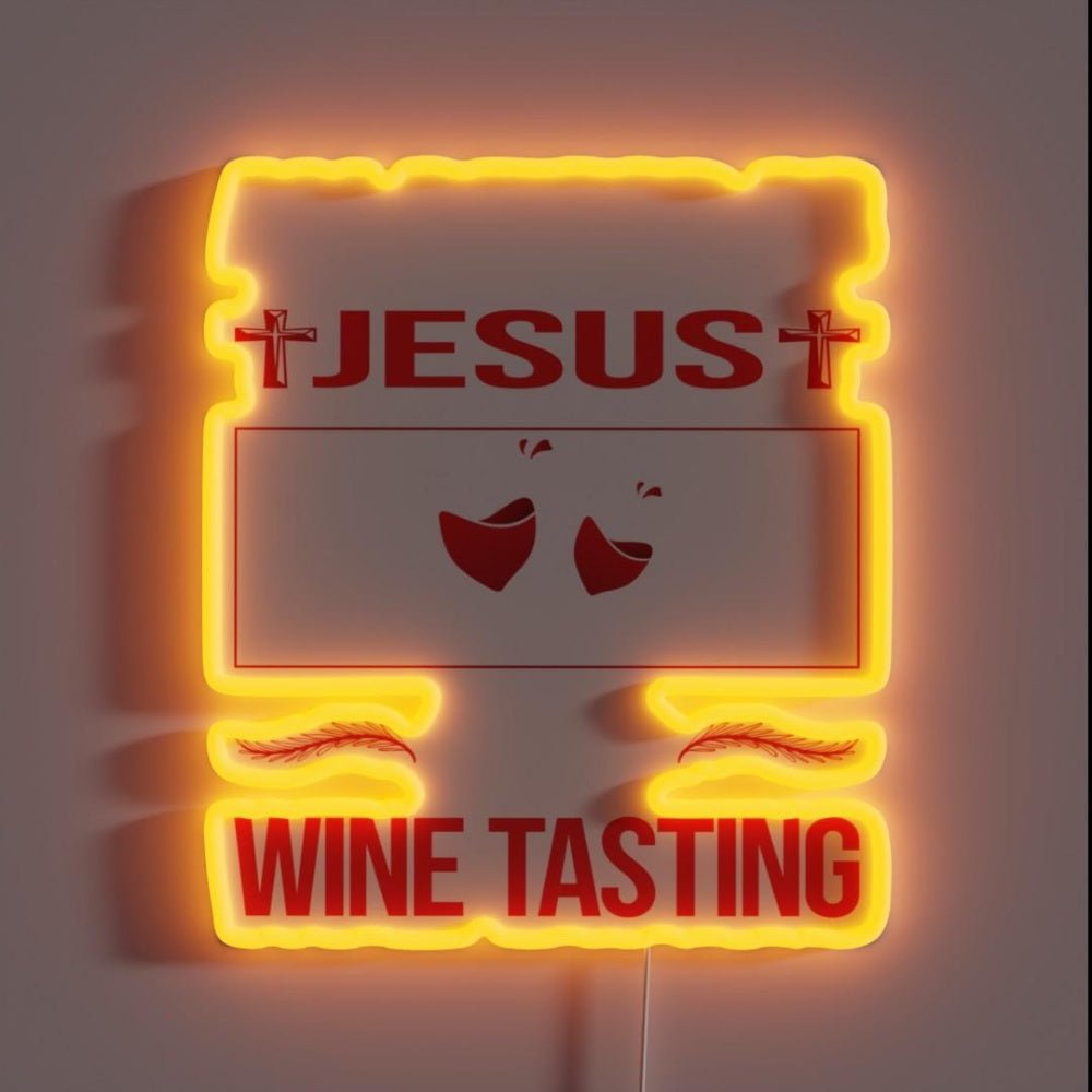 Funny Jesus Wine Tasting Rgb Led Neon Sign - Shineneon