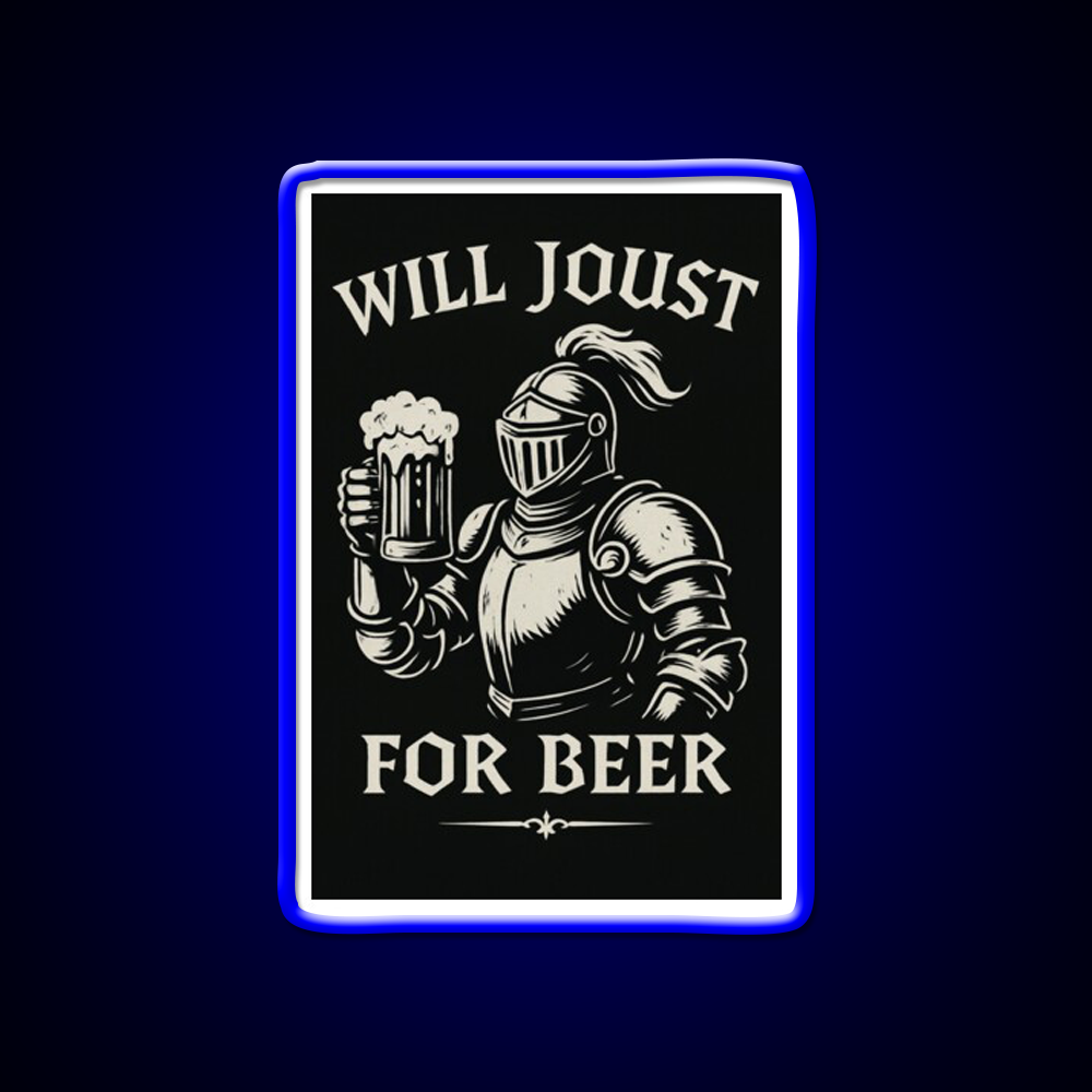 Funny Joust For Beer Medieval Ren Faire Art Beer Bar Decor Led Neon Sign Rgb Color - LED neon sign view 5