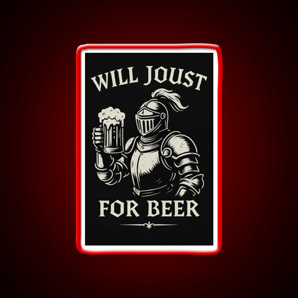 Funny Joust For Beer Medieval Ren Faire Art Beer Bar Decor Led Neon Sign Rgb Color - LED neon sign view 10