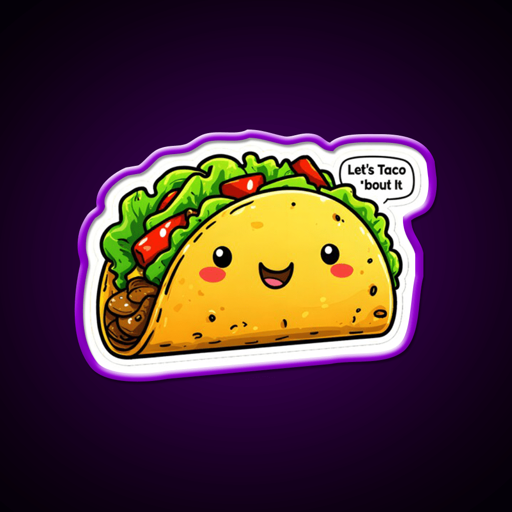 Funny Lets Taco Bout It Meme Taco Led Neon Sign Mexican Food Sign Rgb Color - Shineneon
