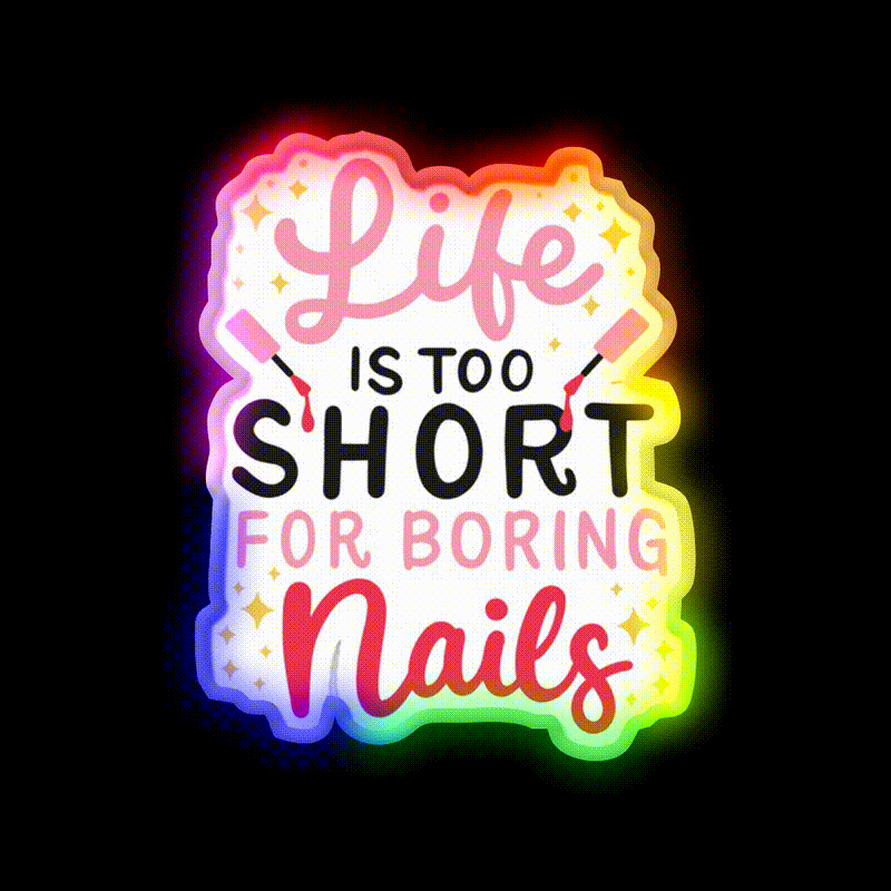 Funny Nail Tech Nail Salon Led Neon Sign Rgb Color - LED neon sign close-up detail