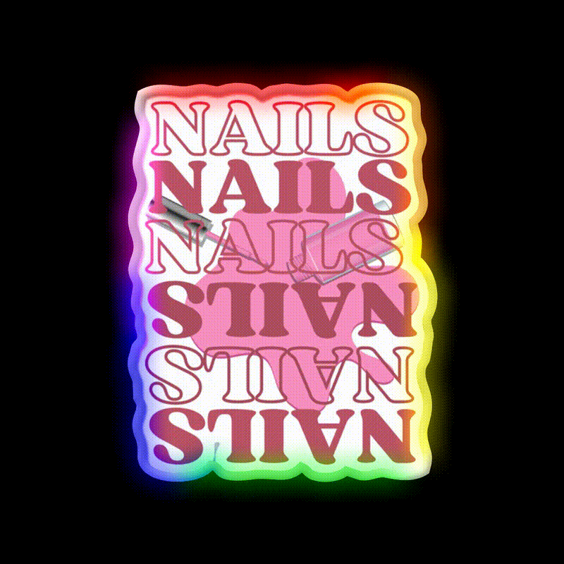 Funny Pink Nails For Nail Artists Nail Salon Led Neon Sign Rgb Color - LED neon sign close-up detail