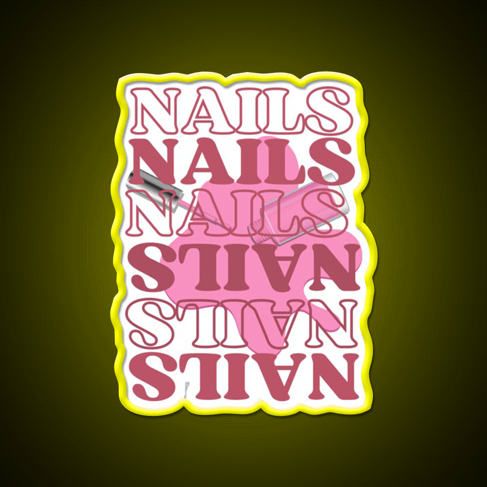 Funny Pink Nails For Nail Artists Nail Salon Led Neon Sign Rgb Color - Custom LED neon sign front view