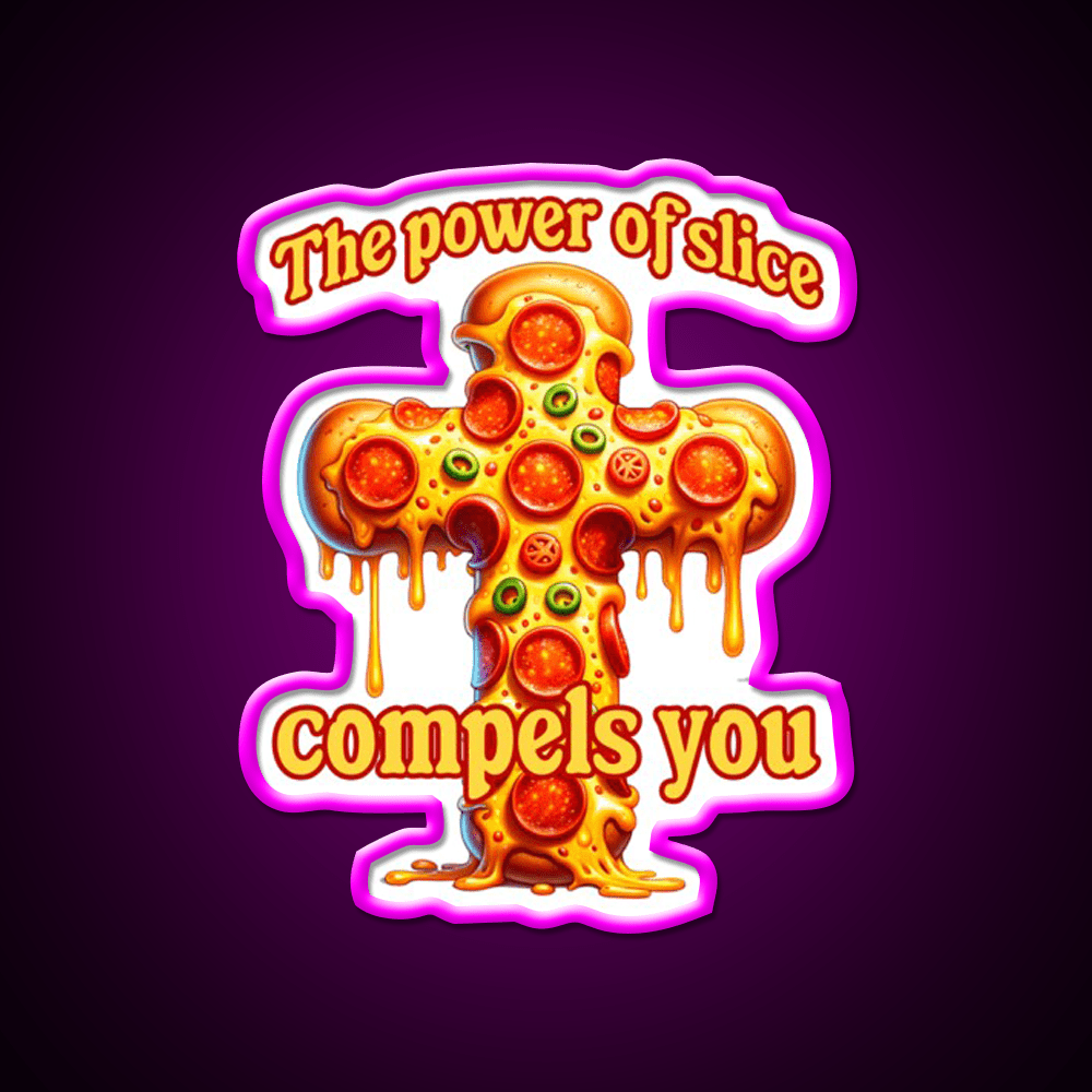 Funny Pizza Cross Compels You Fast Food Led Neon Sign For Burger Place Rgb Color - Shineneon