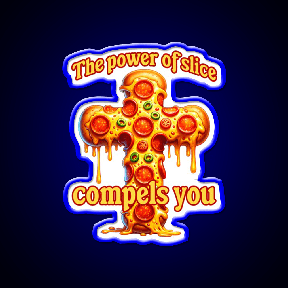 Funny Pizza Cross Compels You Fast Food Led Neon Sign For Burger Place Rgb Color - Shineneon