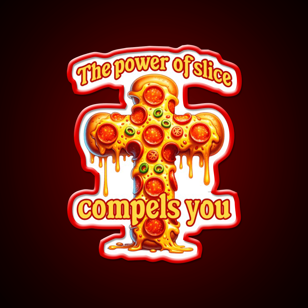 Funny Pizza Cross Compels You Fast Food Led Neon Sign For Burger Place Rgb Color - Shineneon