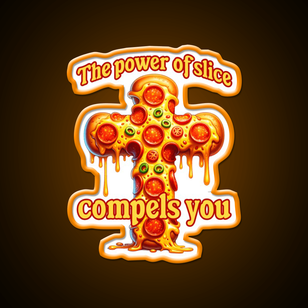 Funny Pizza Cross Compels You Fast Food Led Neon Sign For Burger Place Rgb Color - Shineneon