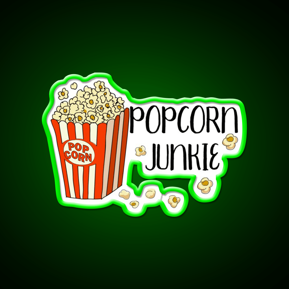 Funny Popcorn Junkie Snack Food Led Neon Sign Rgb Color - Shineneon
