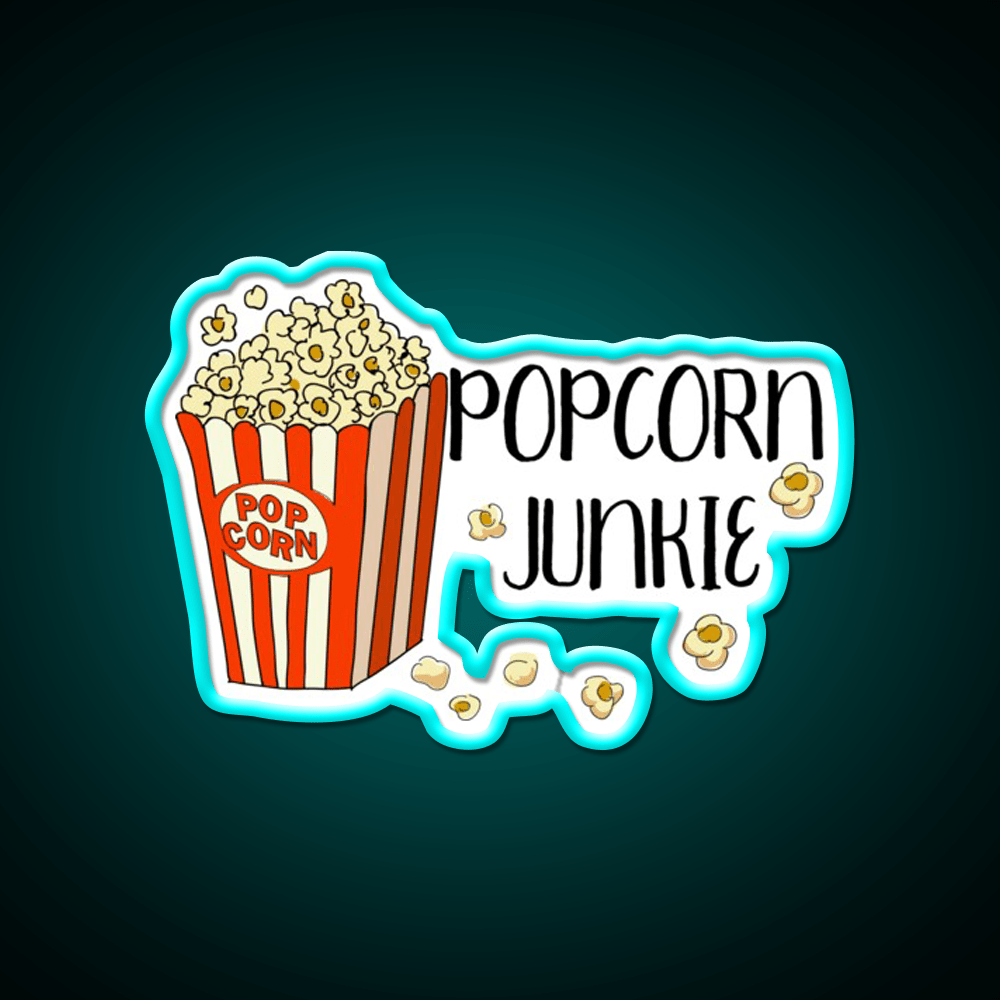 Funny Popcorn Junkie Snack Food Led Neon Sign Rgb Color - Shineneon