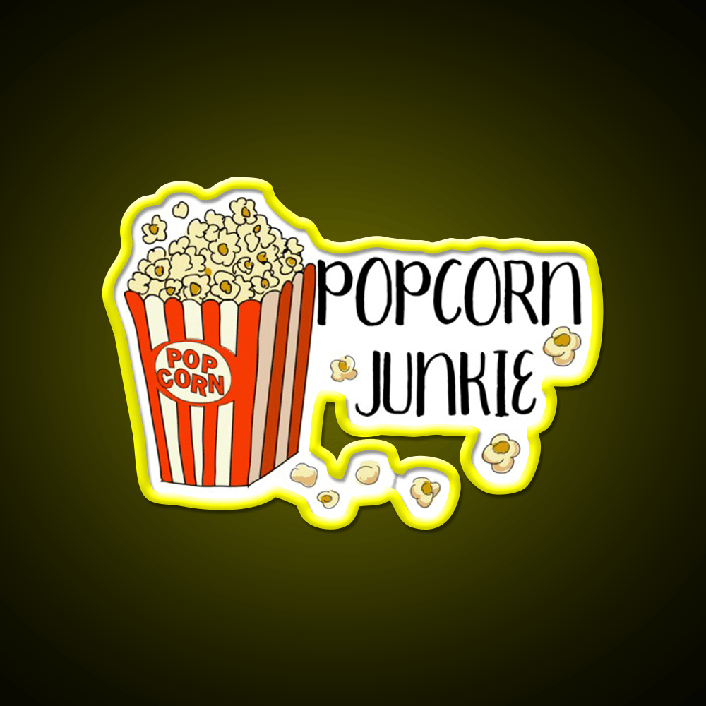 Funny Popcorn Junkie Snack Food Led Neon Sign Rgb Color - Shineneon