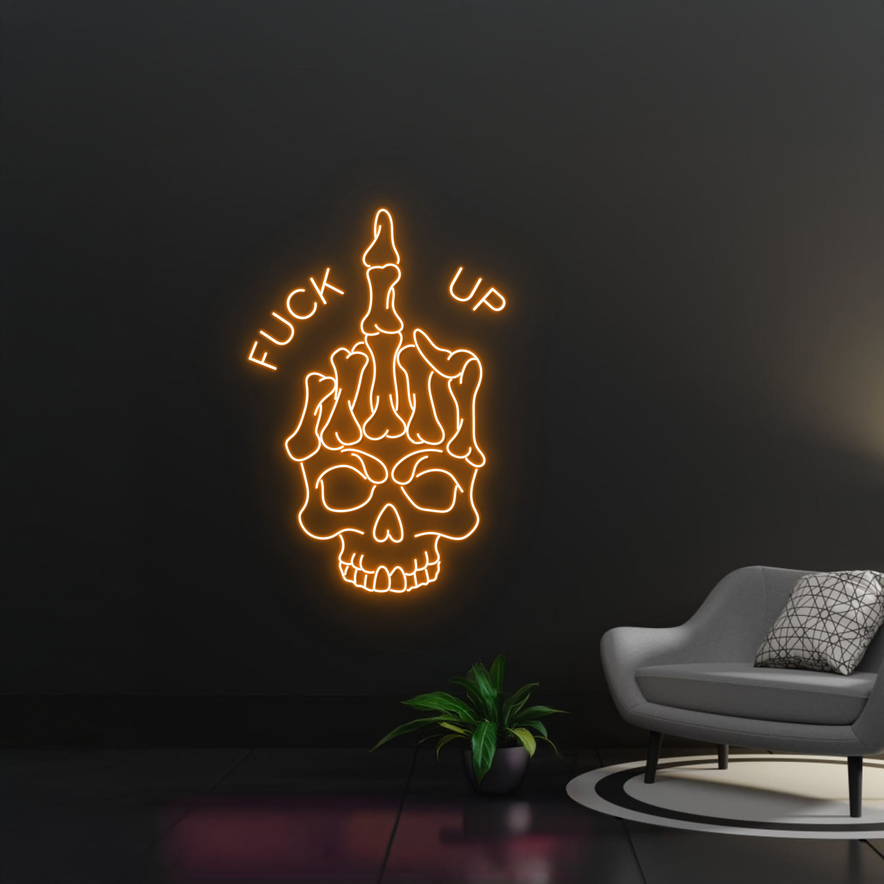Funny Skull Hand Neon Sign Pub Neon Sign Decor | Shineneon