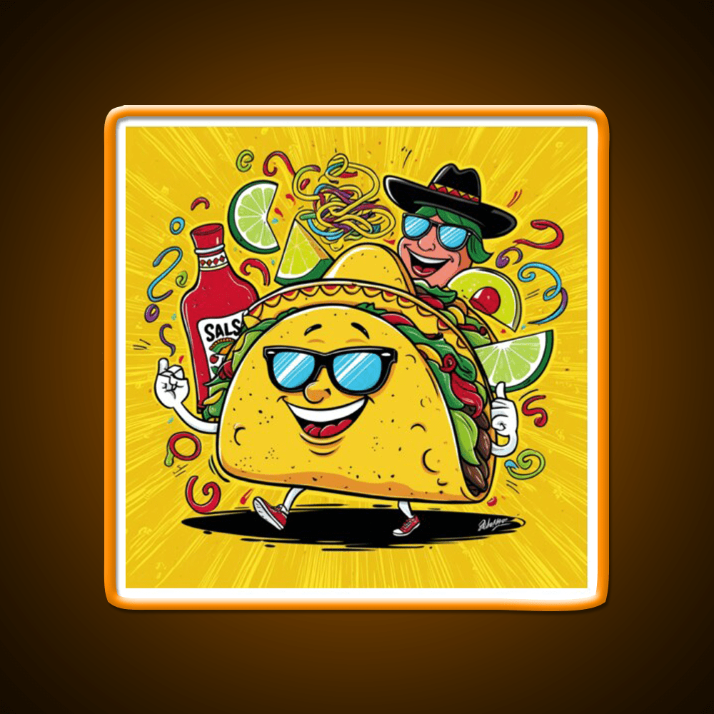 Funny Taco Hot Sauce Mexican Food On Tuesdays Taco Led Neon Sign Rgb Color - Shineneon