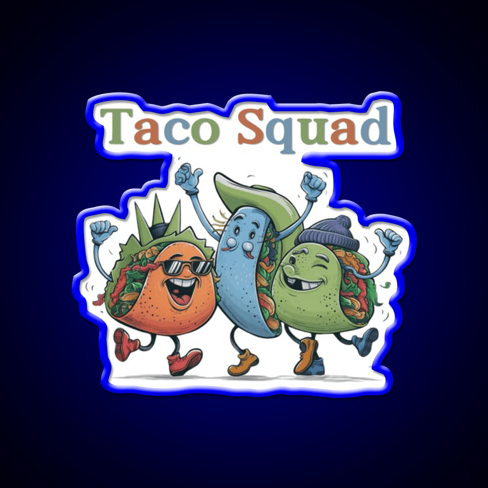 Funny Taco Squad Taco Led Neon Sign Mexican Food Sign Rgb Color - Shineneon
