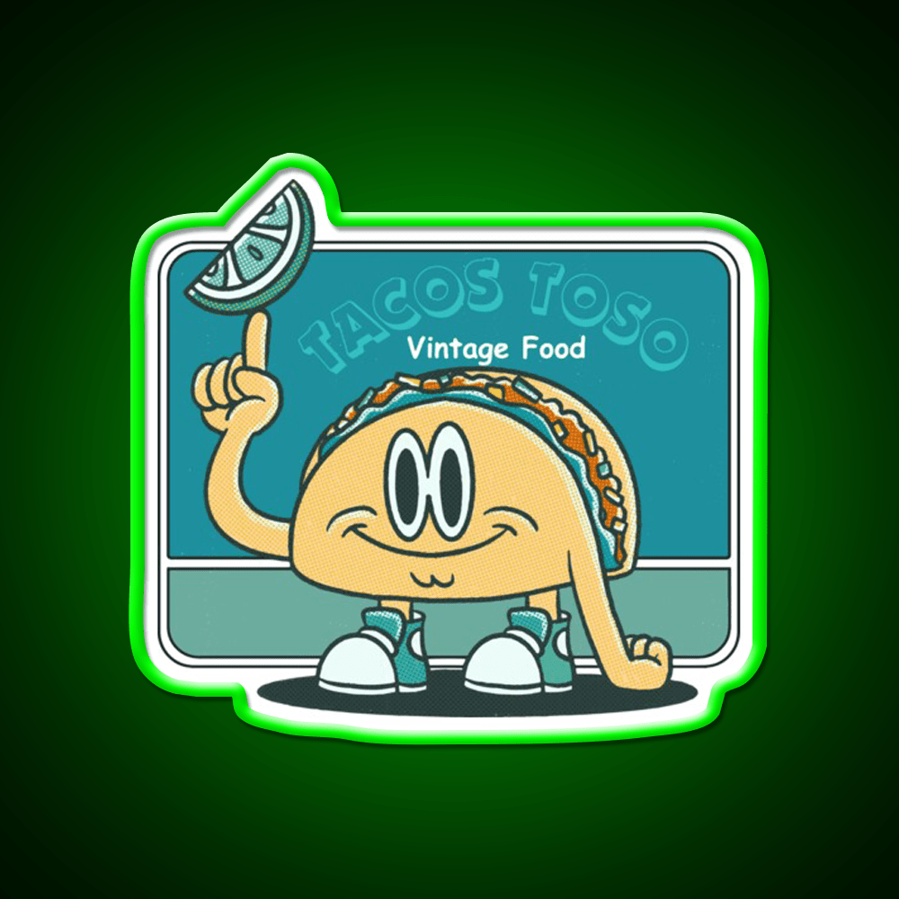 Funny Tacos Vintage Food Snack Food Led Neon Sign Rgb Color - Shineneon