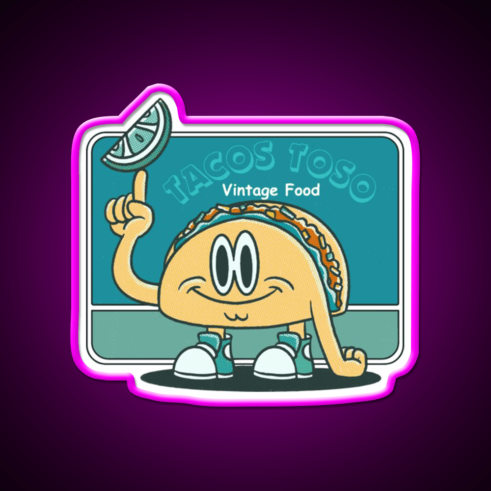 Funny Tacos Vintage Food Taco Led Neon Sign Mexican Food Sign Rgb Color - Shineneon