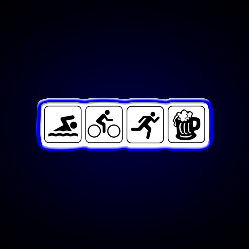 Funny Triathlete Swim Cycle Run Beer Bar Decor Led Neon Sign Rgb Color - LED neon sign view 5