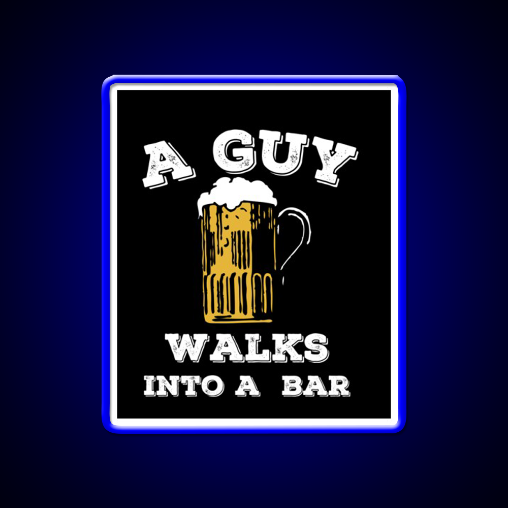 Funny Walks Into A Bar Man Cave Bar Led Neon Sign Bar Decor Rgb Color