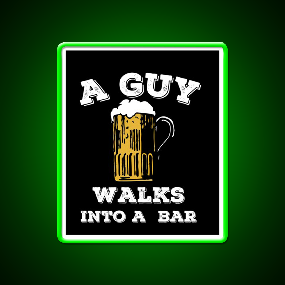 Funny Walks Into A Bar Man Cave Bar Led Neon Sign Bar Decor Rgb Color