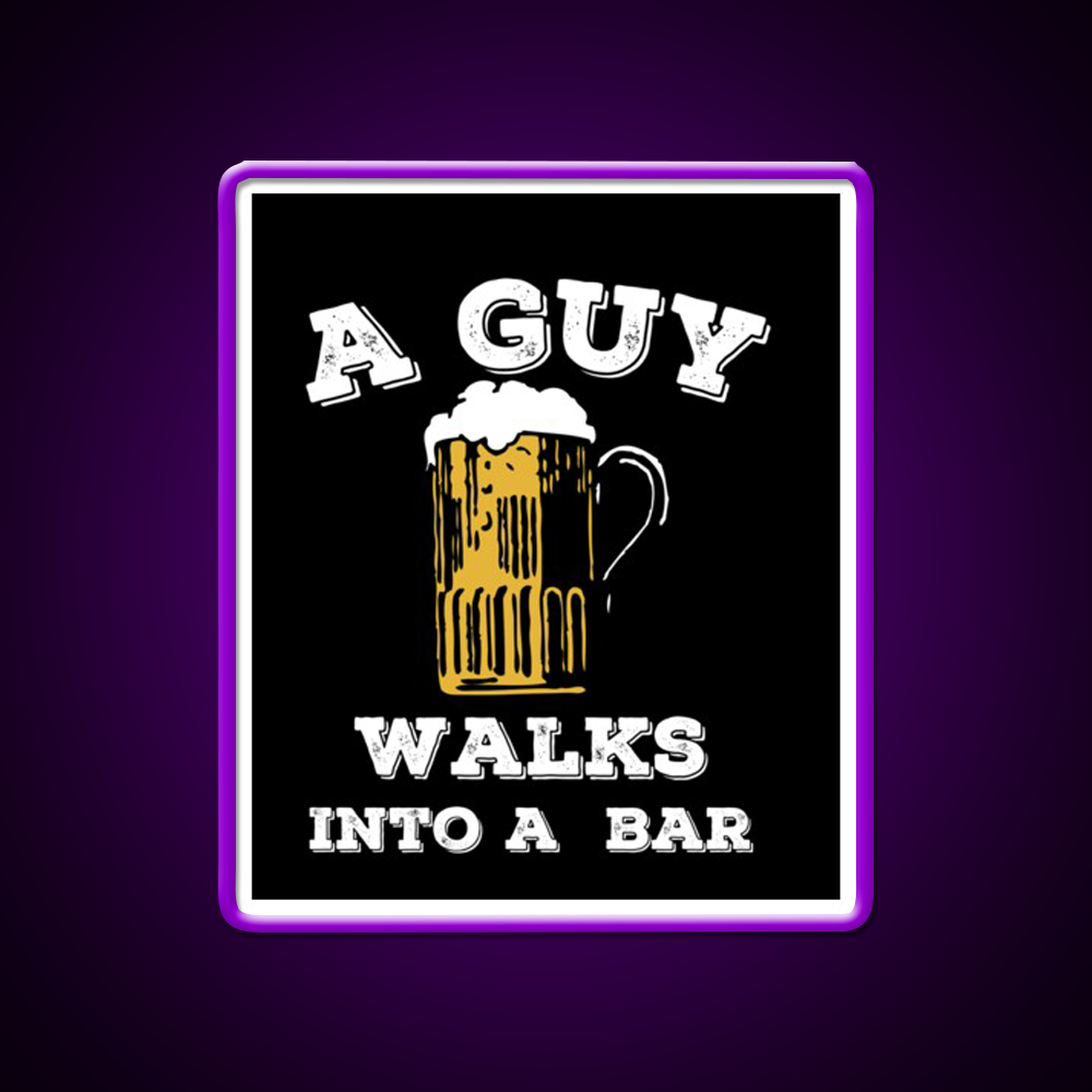 Funny Walks Into A Bar Man Cave Bar Led Neon Sign Bar Decor Rgb Color