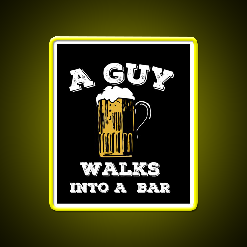 Funny Walks Into A Bar Man Cave Bar Led Neon Sign Bar Decor Rgb Color