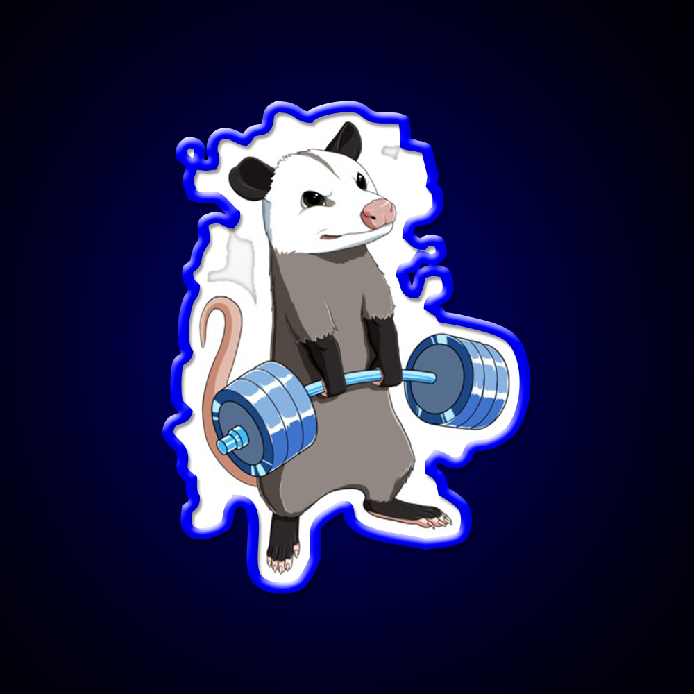 Funny Weight Lifting Fitness Gym Opossum Gym Fitness Led Neon Sign Rgb Color