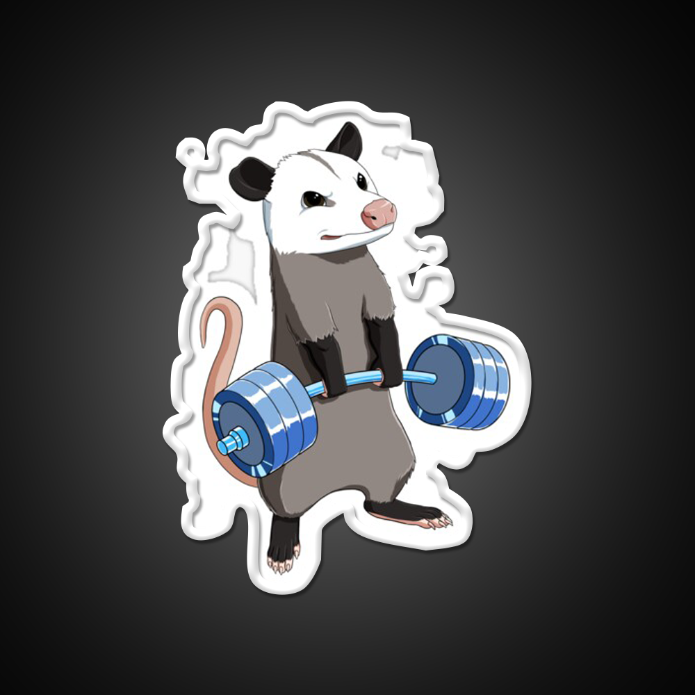 Funny Weight Lifting Fitness Gym Opossum Gym Fitness Led Neon Sign Rgb Color