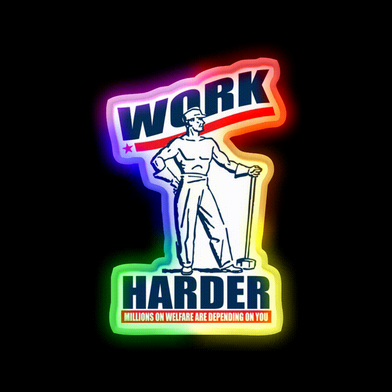 Funny Work Harder Beer Bar Decor Led Neon Sign Rgb Color - LED neon sign close-up detail