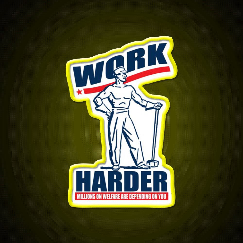 Funny Work Harder Beer Bar Decor Led Neon Sign Rgb Color - Custom LED neon sign front view