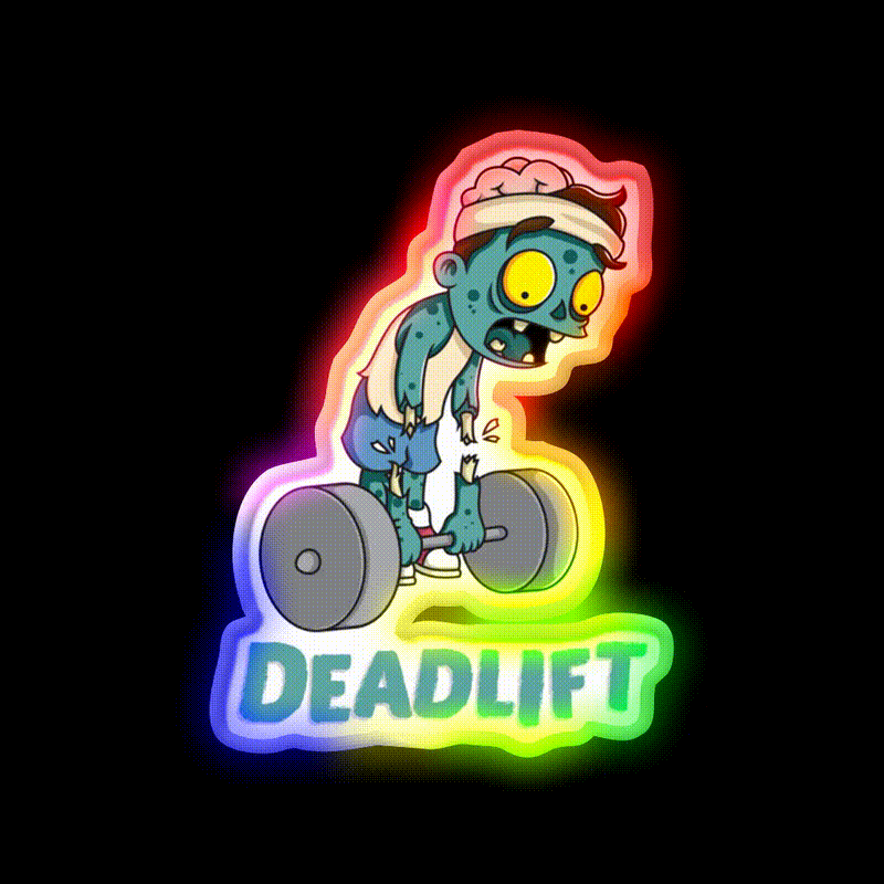 Funny Workout Zombie Deadlift Gym Fitness Led Neon Sign Rgb Color