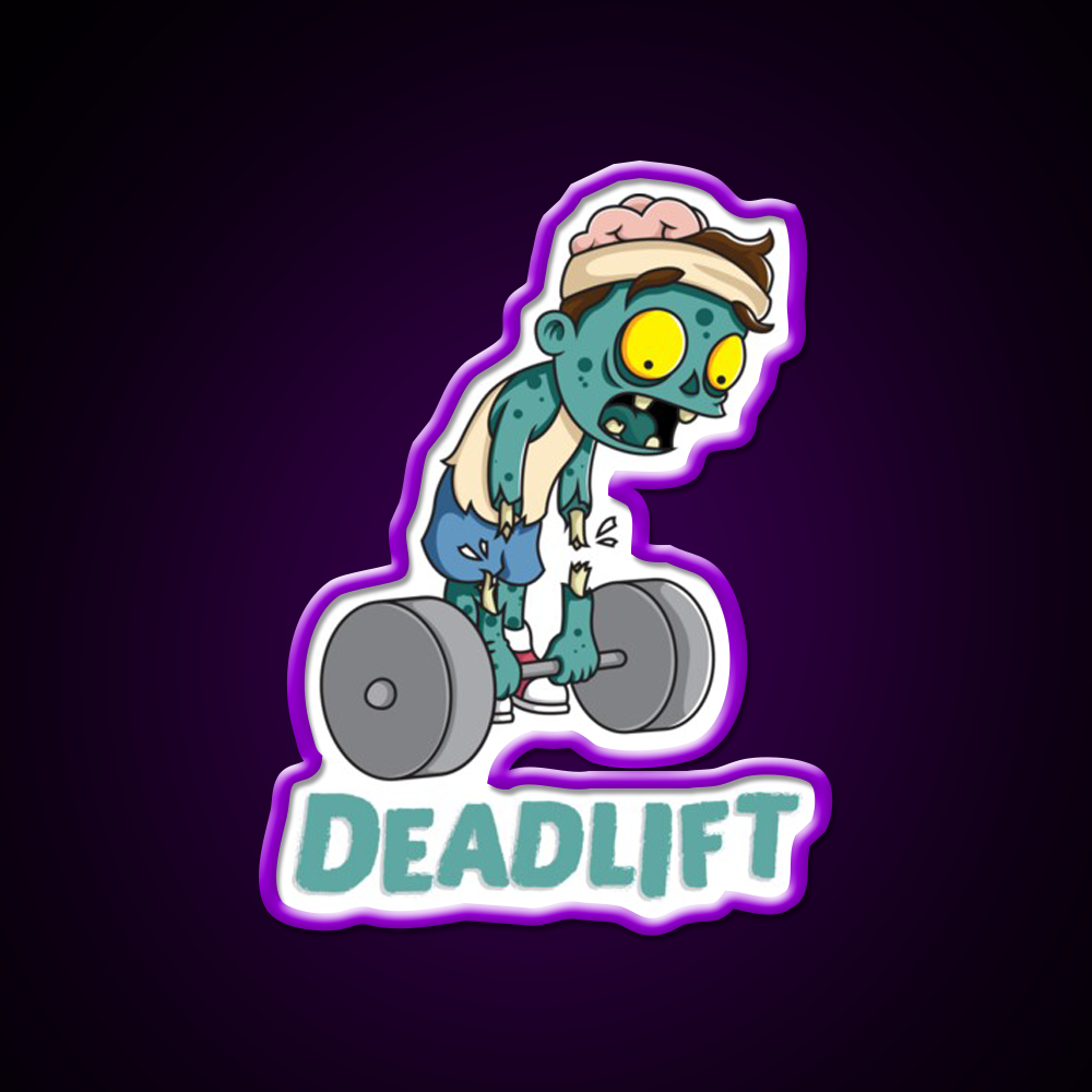 Funny Workout Zombie Deadlift Gym Fitness Led Neon Sign Rgb Color