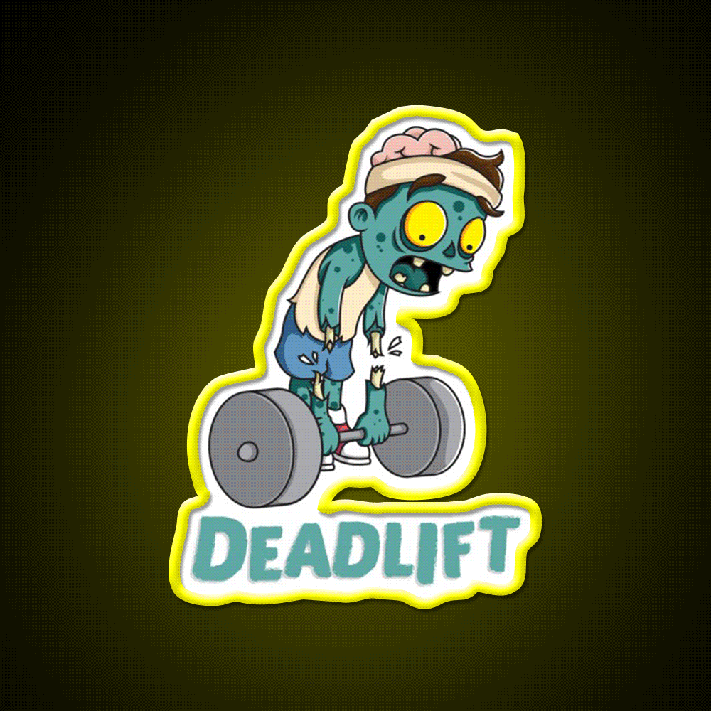 Funny Workout Zombie Deadlift Gym Fitness Led Neon Sign Rgb Color