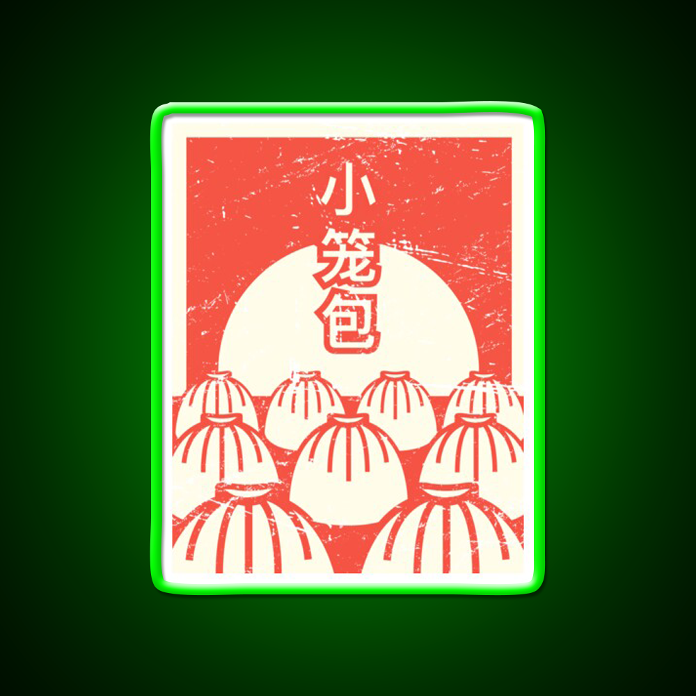 Funny Xiaolongbao Chinese Food Dumpling Led Neon Sign Chinese Food Rgb Color