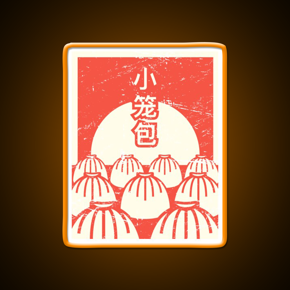 Funny Xiaolongbao Chinese Food Dumpling Led Neon Sign Chinese Food Rgb Color